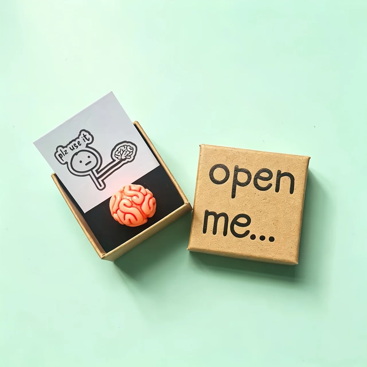 1pc Creative Gift Set Put Your Brain in The Box (Open Me) Mini Creative Present for Friends Halloween Holiday Gifts