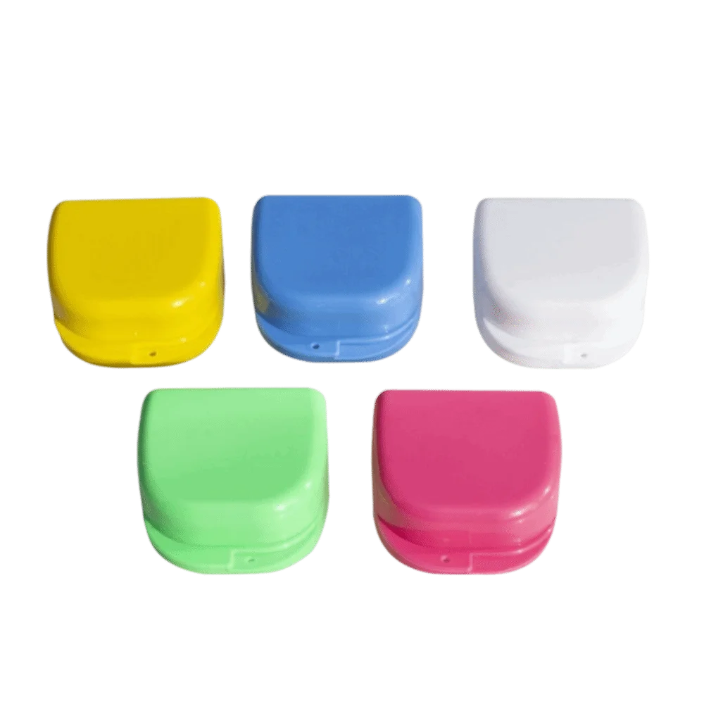 Compact Dental Retainer Case Ventilated Lid Travel Denture Storage Container Durable Orthodontic Retainer Case