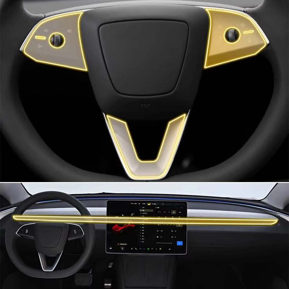 Car TPU Interior Protective Film for Tesla Model Y Juniper Modely 2025 2026 Navigation Screen Anti-Scratch Pre-cut PPF Sticker