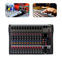 12 Way Mixer Wireless Mixing Console Bluetooth Audio Mixer 48V Phantom Power Professional Mixer Amplifier For Recording Studios