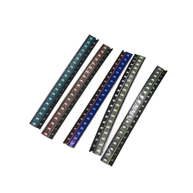 5Packs 500pcs 0805 Chip LED 5 Color Assortment 20pcs Each Red Yellow Blue Green White