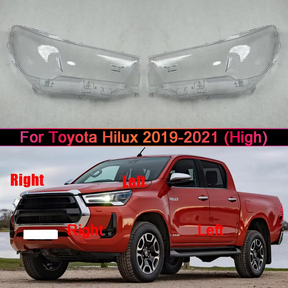 For Toyota 2019 2020 2021 Hilux (High Configuration) Headlamp Cover Transparent Lampshade Headlight Shell Mask Lens Plexiglass