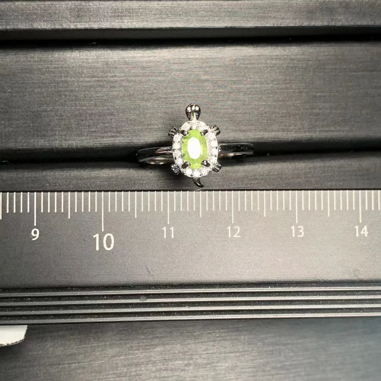 Turtle Natural Peridot Ring Adjustable Female Jewelry for Women Gift Wholesale High Quality Vintage Fine