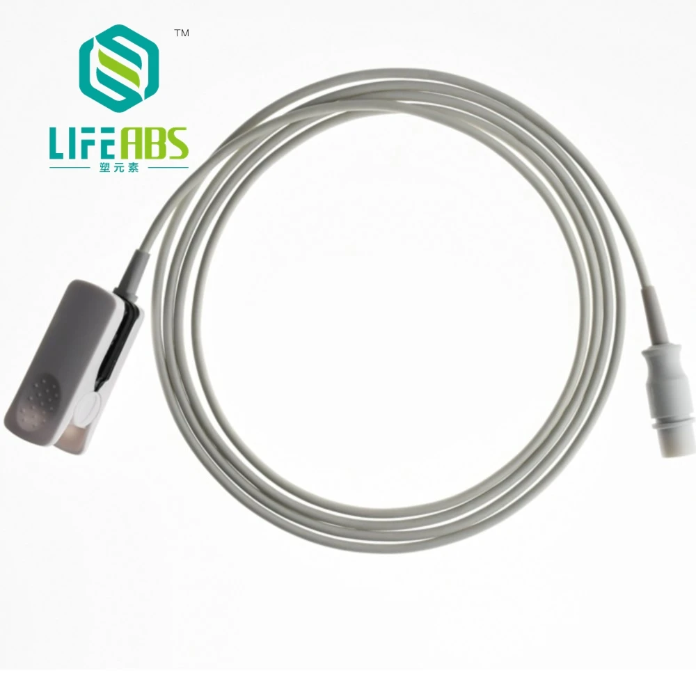 

for S*CHILLER Round7pin Patient Monitor Child Finger Clip Ear Clip Silicone Long Cable Reusable Oxygen Spo2 Sensor