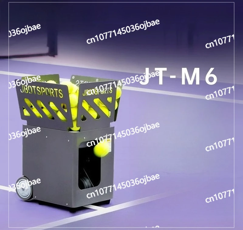 

JT-M6 Smart Tennis Serve Machine, Adjustable 20-60 ° Racket/home Training 80-100 Balls 20-100 Km/h 2-8 Seconds Interval