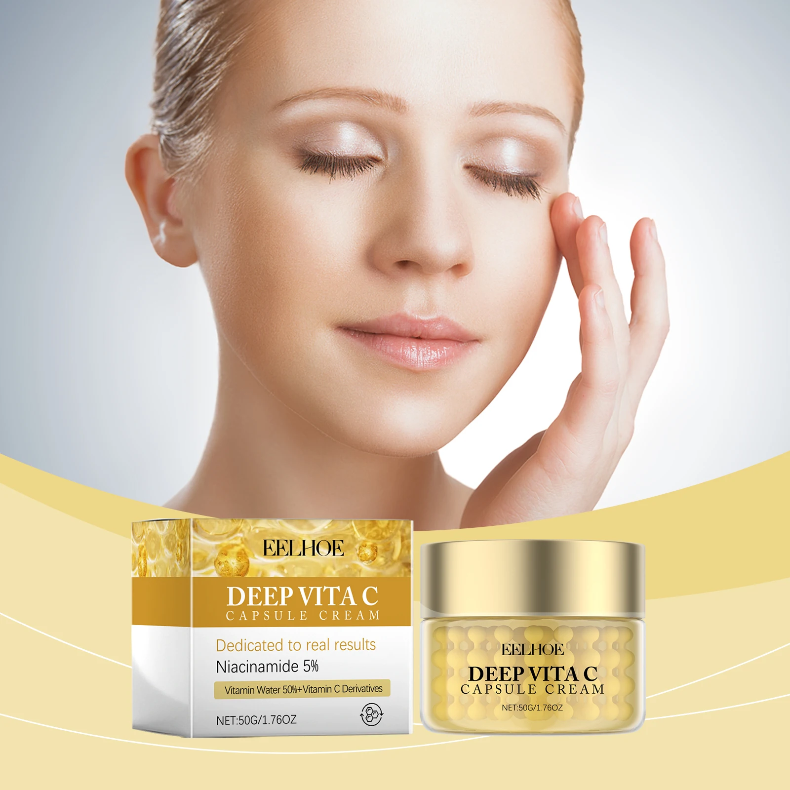 EELHOE Vitamin C Cream, Gentle Care Facial Skin Hydrating Moisturizing Moisturizing Cream Water Locking Skin Care