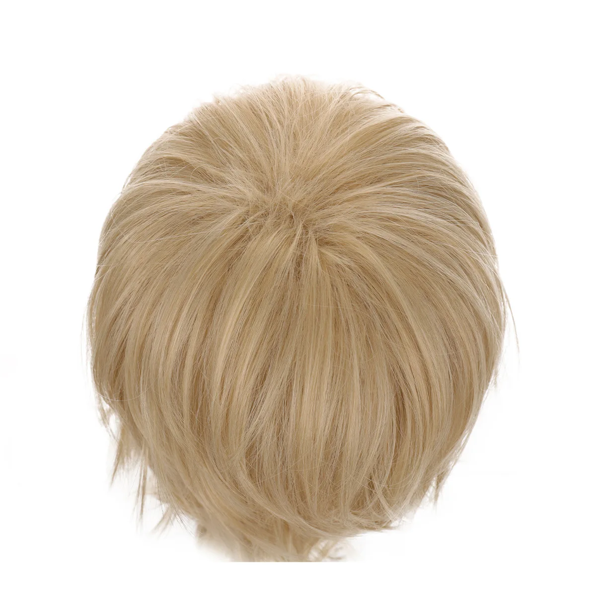 RANYU Short Synthetic Wig Blonde Men Straight Hair Wig for Anime Cosplay Daily Party Heat Resistant