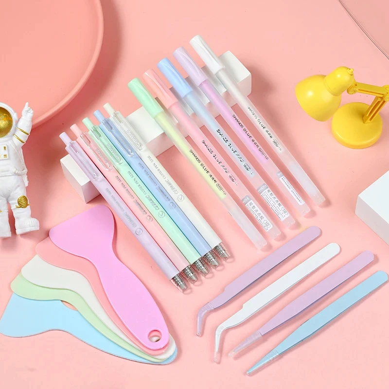 سكين نحت بقلم صمغ ، مجموعة أدوات يوميات لسكرابوكينغ ، مشغولات فنية ذاتية الصنع ، قطع أعمال ، لوازم قرطاسية كاواي ، 4 * *