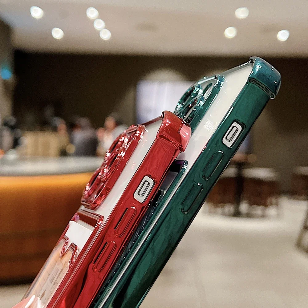 حافظة سيليكون فاخرة مطلية بحامل بطاقات ، غطاء واقي ناعم ، فتحة بطاقات ضد للصدمات ، غطاء خلفي لهاتف أيفون 15 و 14 و 13 و 12 و 11 برو ماكس بلس #5