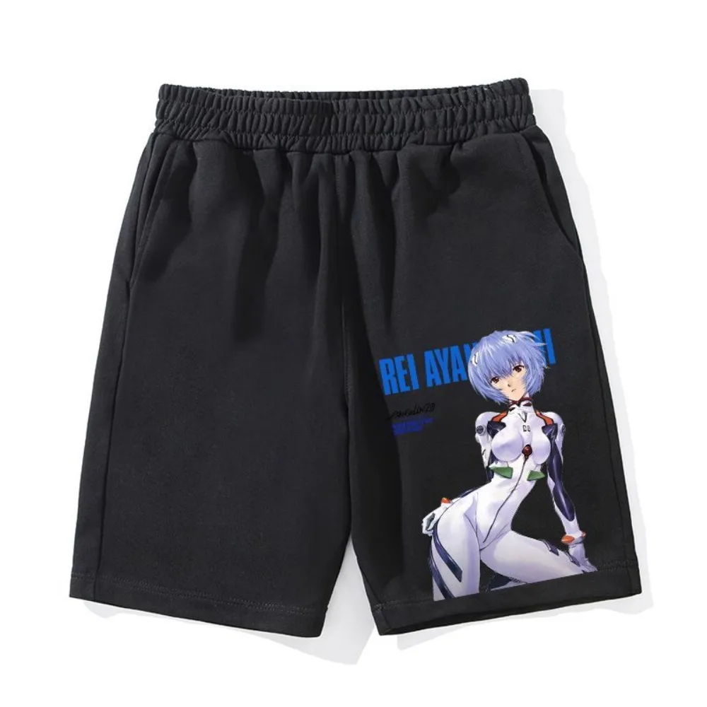 New Men's Summer Eva Evangelion Anime Printed Shorts Man Women  Sports Quick-drying Fifth Pants Cotton Breathable Gym Shorts Y2k