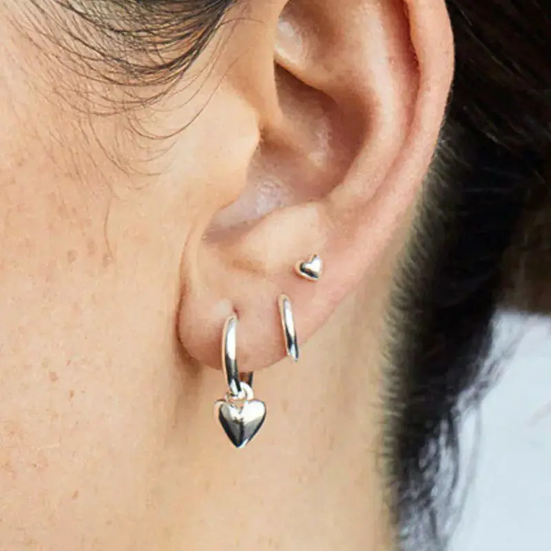 925 Sterling Silver Ear Needle Vintage Geometric Silver Earrings Tassel Pendant Hoop Earrings for Women Fashion Jewelry Gift