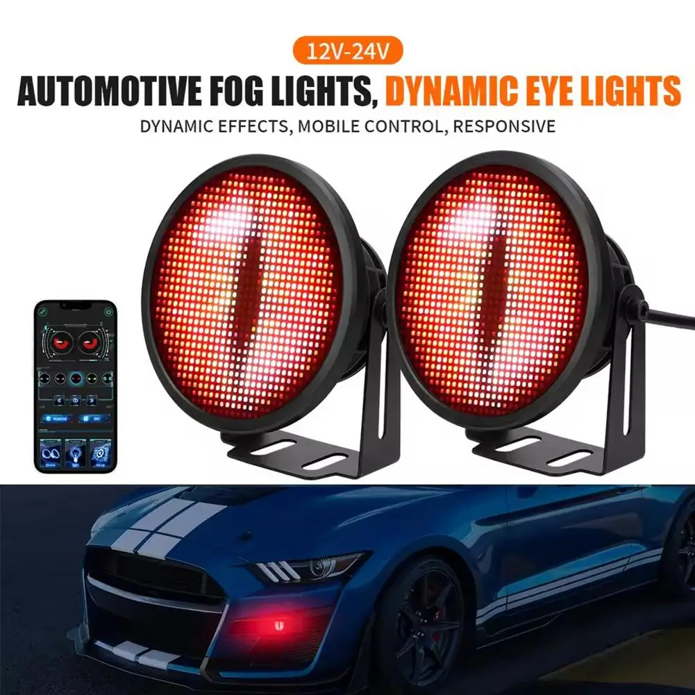

Car Dynamic Demon Eye Decorative Light LED Car Headlights Car Light Cars Eagle Modified Accessories Assembly Eye LED F7R3