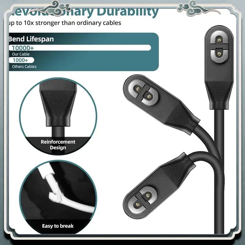 Premium 3.3Ft Charging Cable For Aftershokz With 2-Pack USB Adapter,USB Magnetic Charger Cord For Shokz Aeropex AS800/S803/S810