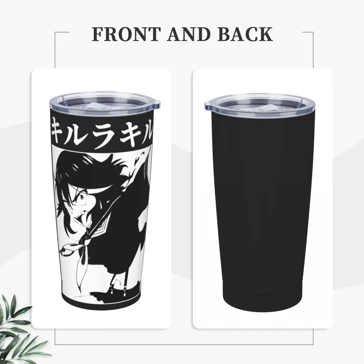 R-Ryuko Matoi Stainless Steel Tumbler Kill La Kill Manga Thermal Mug With Straws and Lid Large Car Mugs Cold Drink Water Bottle