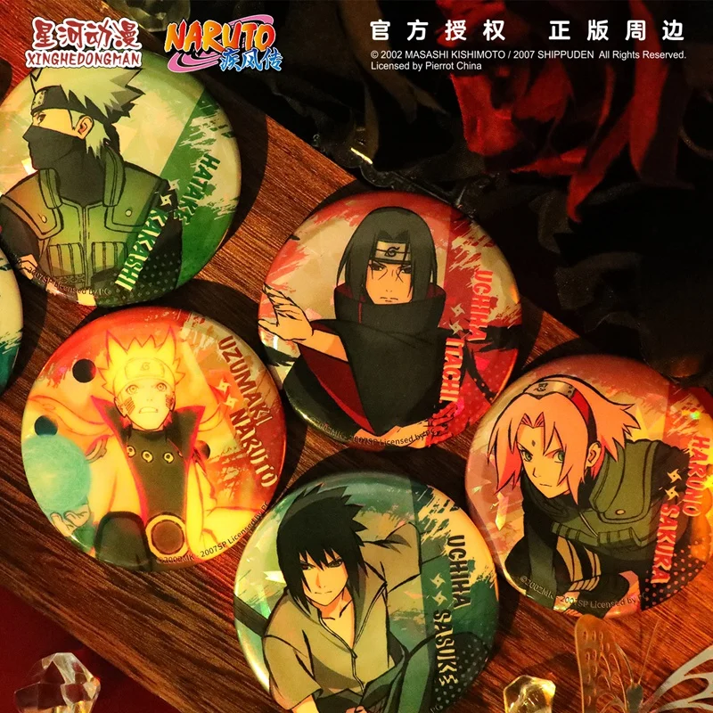 Naruto Uchiha Sasuke Sakura Hitana Kakashi itachi China Official Authorization Illustration style Cosplay Badge