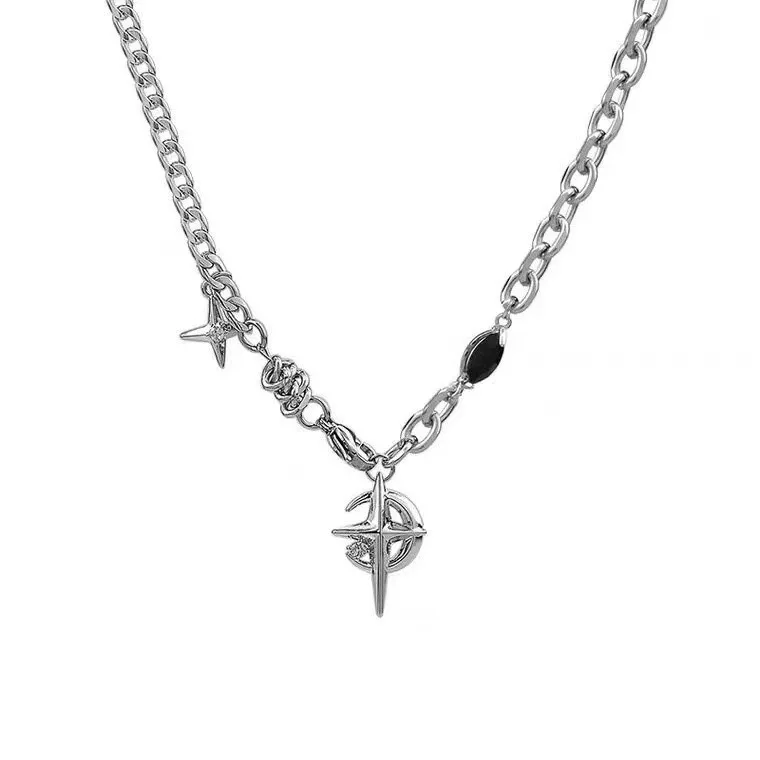 

Black Gemstone Starlight Hip-hop Cross for Men and Women Necklaces