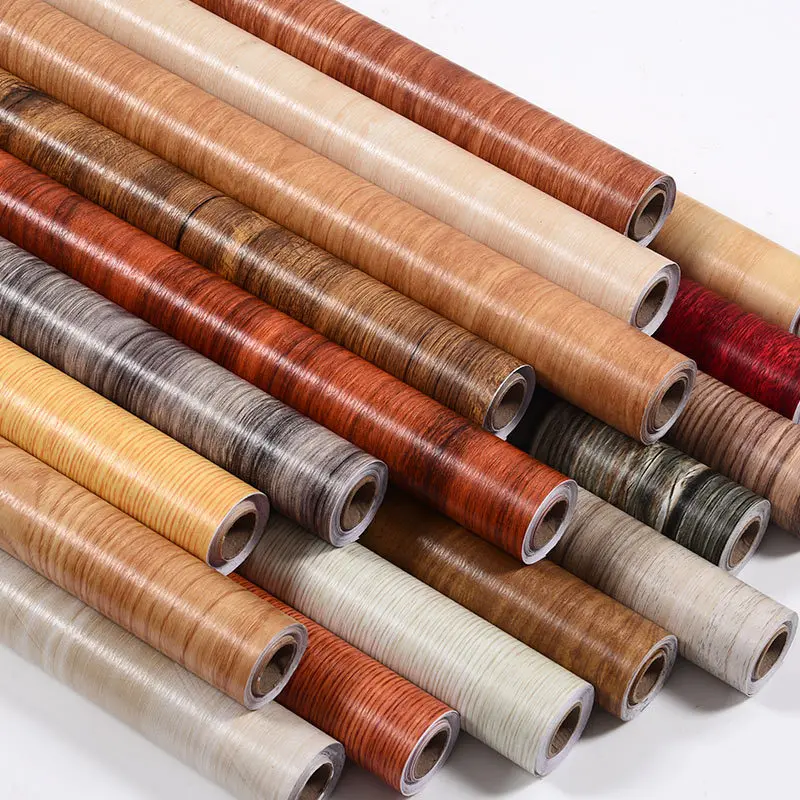 40CM Furniture Renovation Stickers Self-adhesive Wood Grain Stickers Wallpaper Cabinets Wooden Doors Tabletops Waterproof