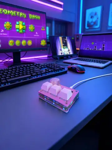 Sayodevice O3C Keyboard Rapid Trigger Hall Magnetic Switches For OSU Geometry Dash Rhythm Games DIY Keys Screen Image RGB Light