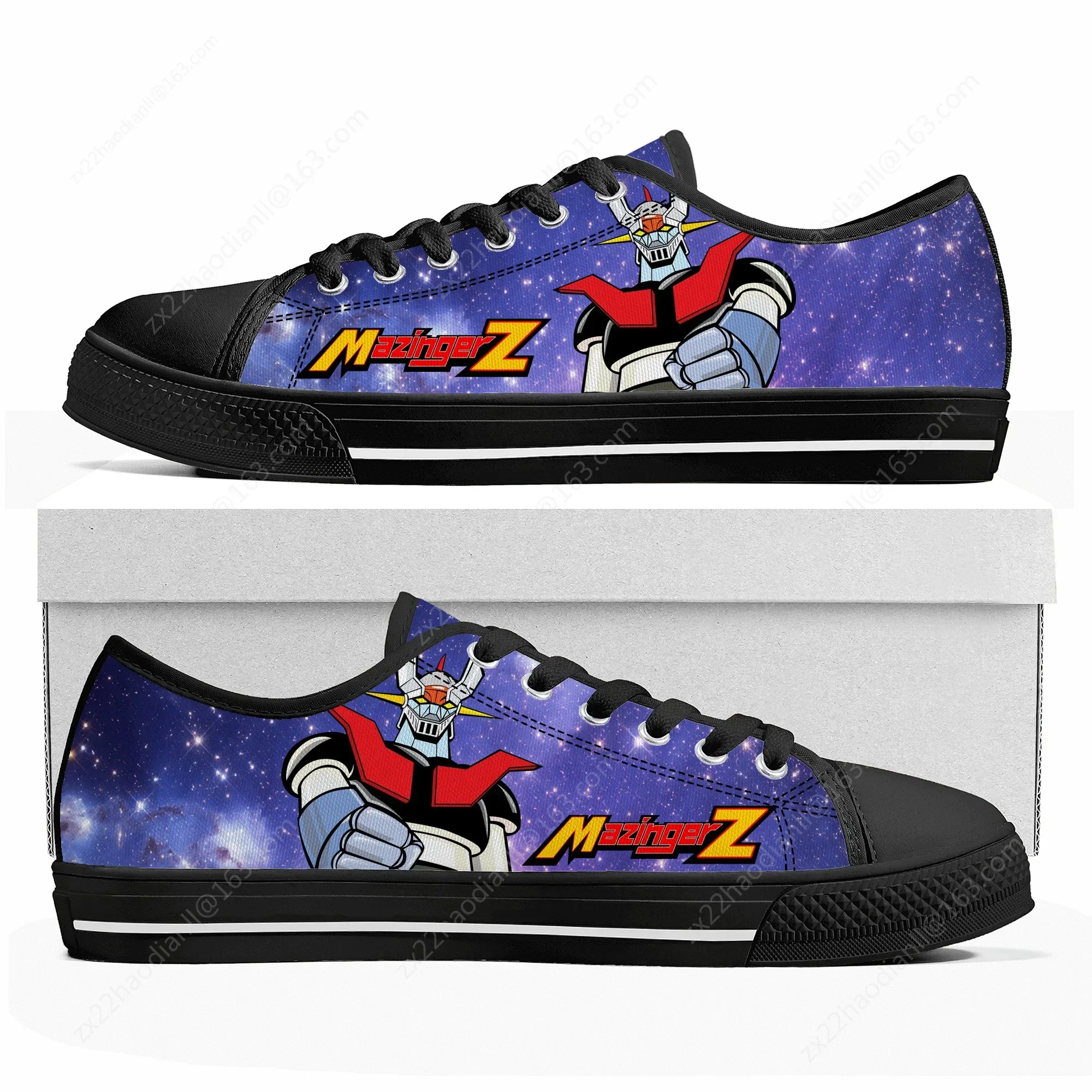 Cartoon Manga Mazinger Z Anime Comics Low Top Sneakers High Quality Canvas Mens Womens Teenager Sneaker Couple Shoes Custom Shoe
