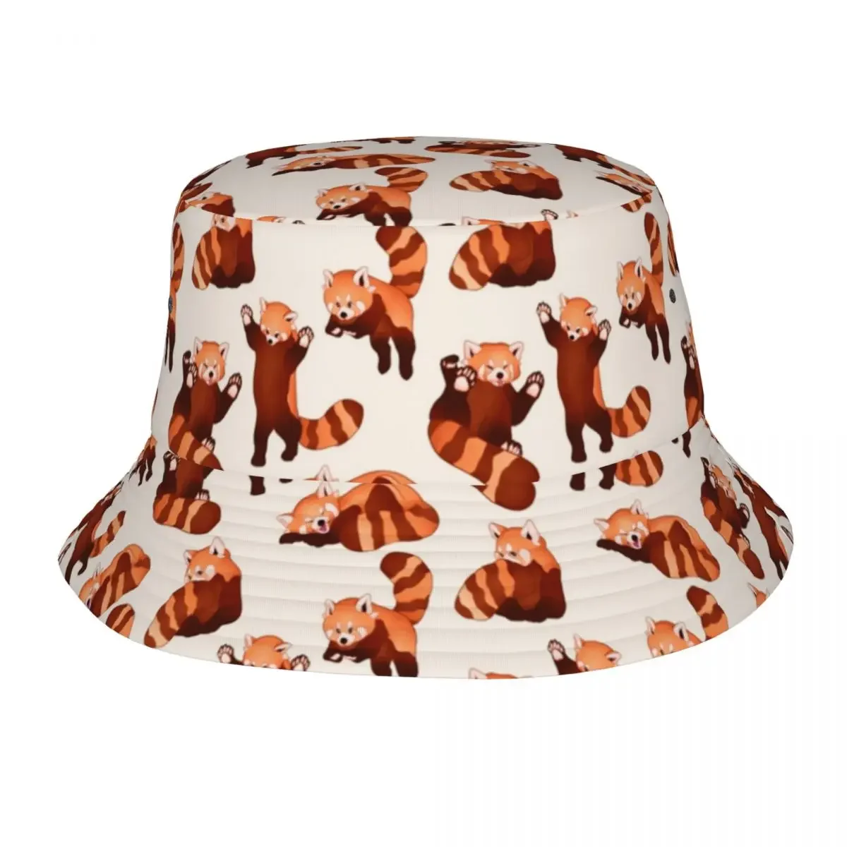 Unisex Bucket Hat Red Panda Pattern Beach Hatwear Packable Outdoor Fishing Cap Animal Bob Hats Dropshipping