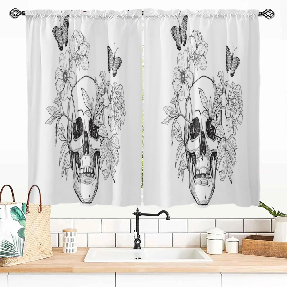 2 adet, kafatası ve çiçek dese - Curtain Rods incelemesi ve fiyatı