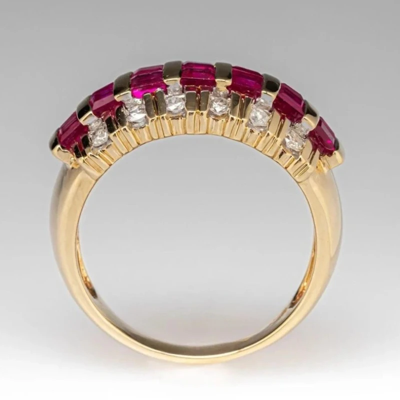 تصميم ريترو صغير مرصع بحلقة هندسية من الزركون، مجوهرات إكسسوارات حفلات العطلات العصرية المخصصة للنساء #4