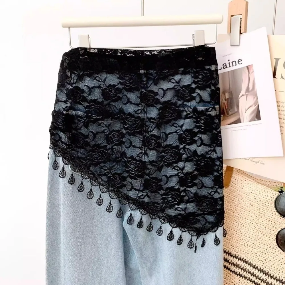 Fashion Sheer Mesh Hip Scarf Floral Print Tassel Fringe Waist Belt Scarf Triangle Boho Bandana For Women
