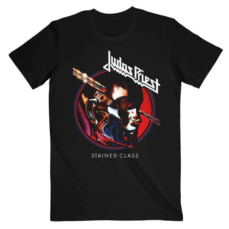 Camiseta negra 'Stained Class Album Circle' de Judas Priest NUEVA