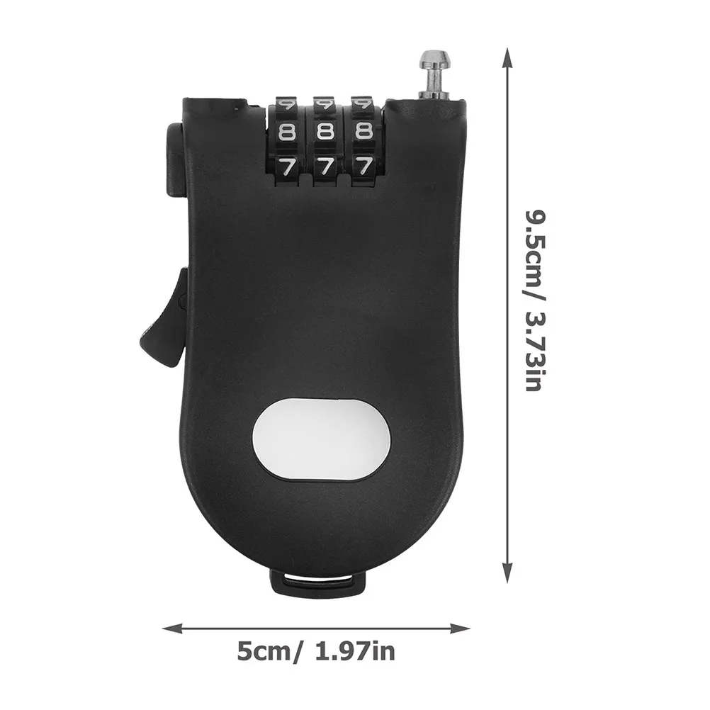 2Pcs Compact Plastic Bike Lock with Numeric Code Lightweight Secure Lock for Bikes Snowboards Skis Scooters Trolleys Doors