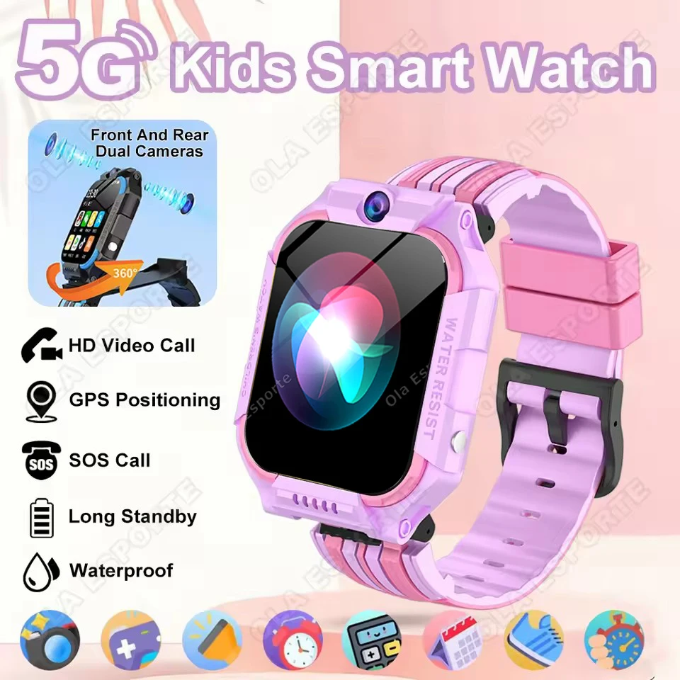 

Новые смарт-часы 5G для детей 2026 года с GPS-позиционированием, видеозвонками, SOS, HD-камерой, двойной камерой, мониторингом, отслеживанием местоположения и функцией телефона