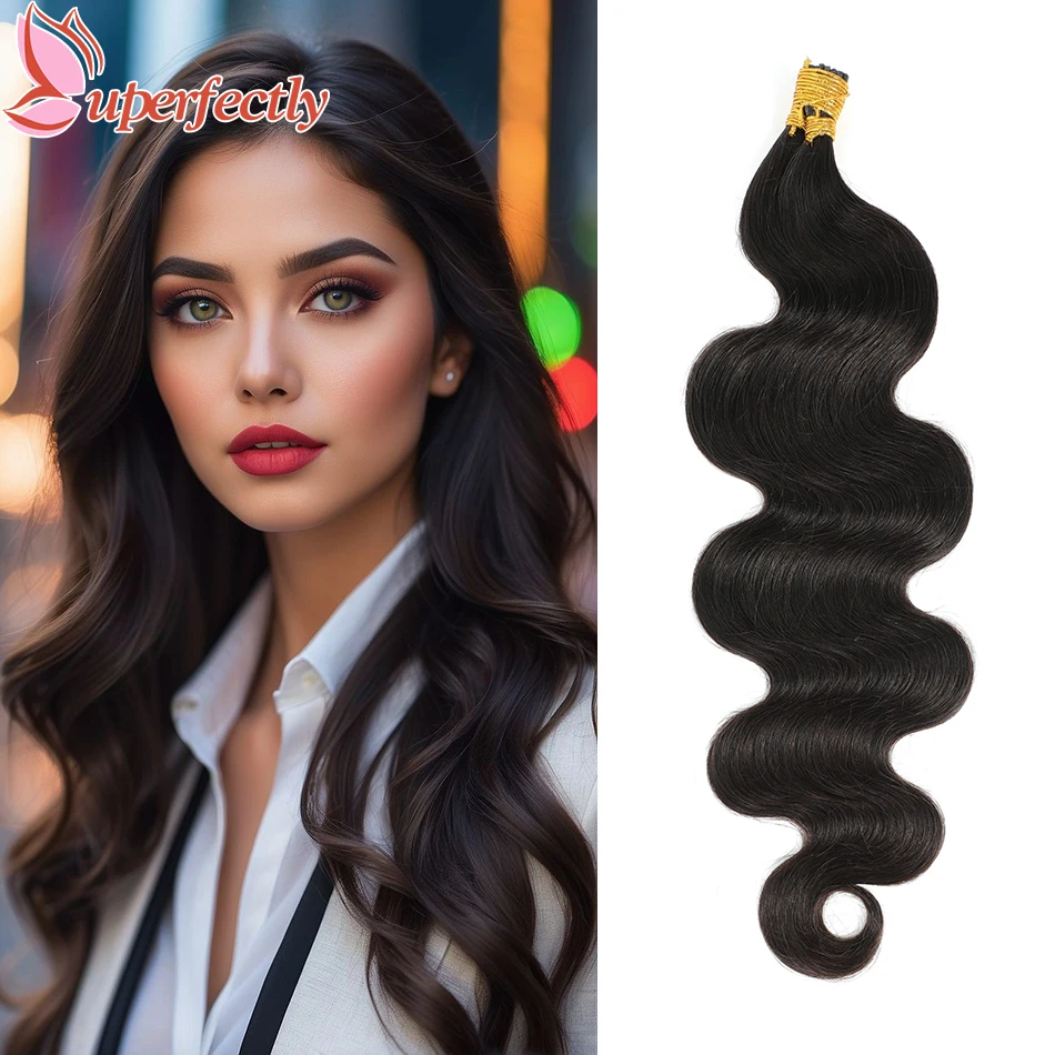 

Uperfectly Body Wave I Tip Human Hair Extensions Stick Tip Keratin Remy Human Hair Pre Bonded Hair Extensions For Women