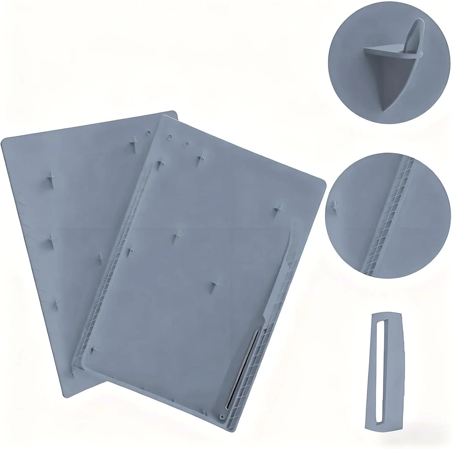 Grey 30th Anniversary Cover Plates for PS5 Console Faceplate with Logo Skin&30th Stickers Protective Panels for PS5 Disc Version