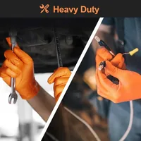 Heavy Duty Disposable Nitrile Gloves 8Mil Extra Thick Mechanic Glove with Textured Grip Antislip Safety Work Gloves 4