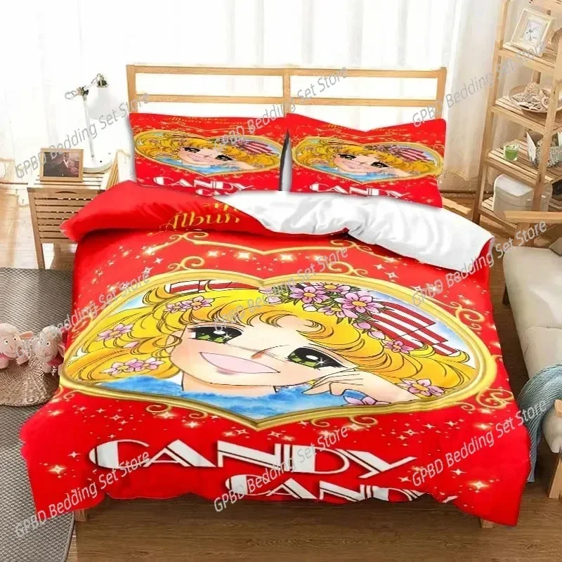 3D Print Duvet Cover Manga Candy Cute Pattern Comfortable Duvet Cover Pillowcase Bedding Set Bedroom Decoration Home Textile
