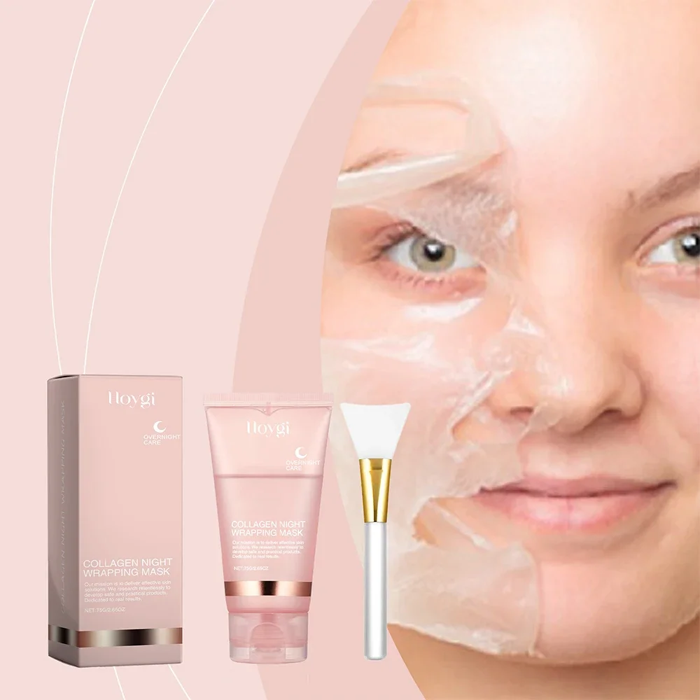 

75g Collagen Night Wrapping Peel Off Mask Facial Moisturizing Brighten Hydrating Smooth Face Firming Skin Rejuvenation Care Mask