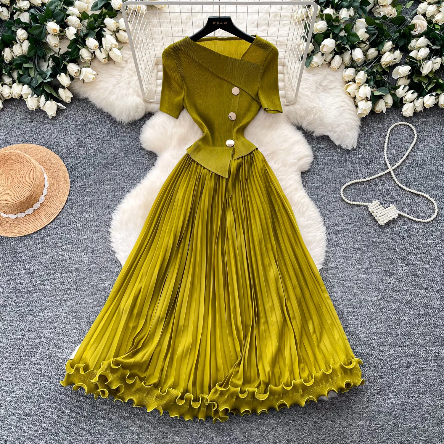 

Women Long Dress Dresses A Line Vestidos Y2k Streetwear Short Sleeve Tight Waist Slim Fit Elegant Splice Party Night Work 2026