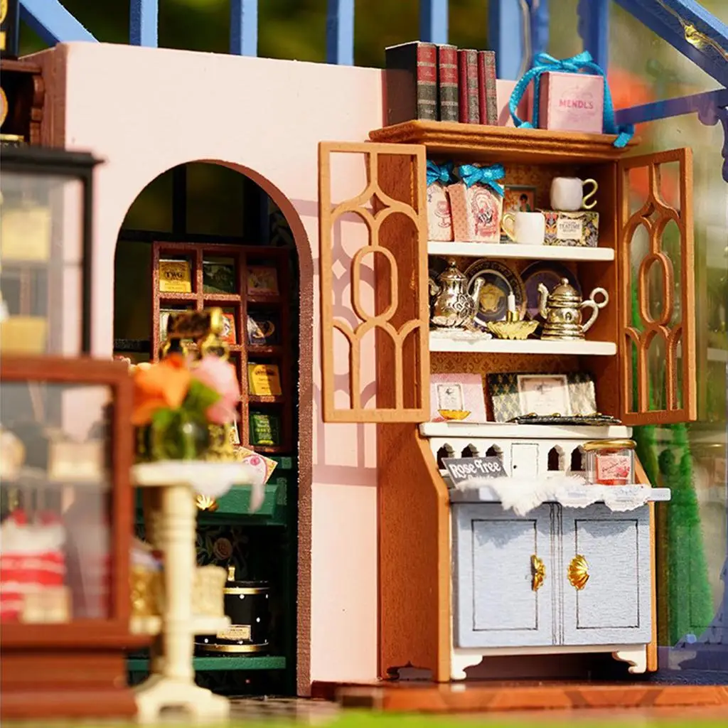 1/24 Scale DIY Wooden Dollhouse Miniature Project with Furniture LED Lights Hand Toys for Girls Home Decor