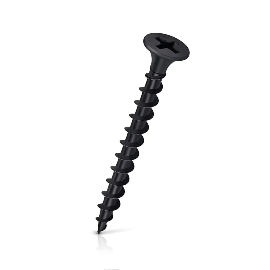 

#8 x 1-5/8" Drywall Screws 180PCS Coarse Thread Self Tapping Black Phosphate Coated Flat Truss Head