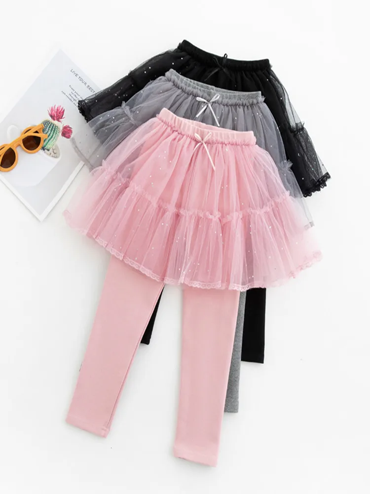 new delivery 2024 spring autumn skirt pants cotton 100-140 solid  2-7year children clothes kids baby students legging pant