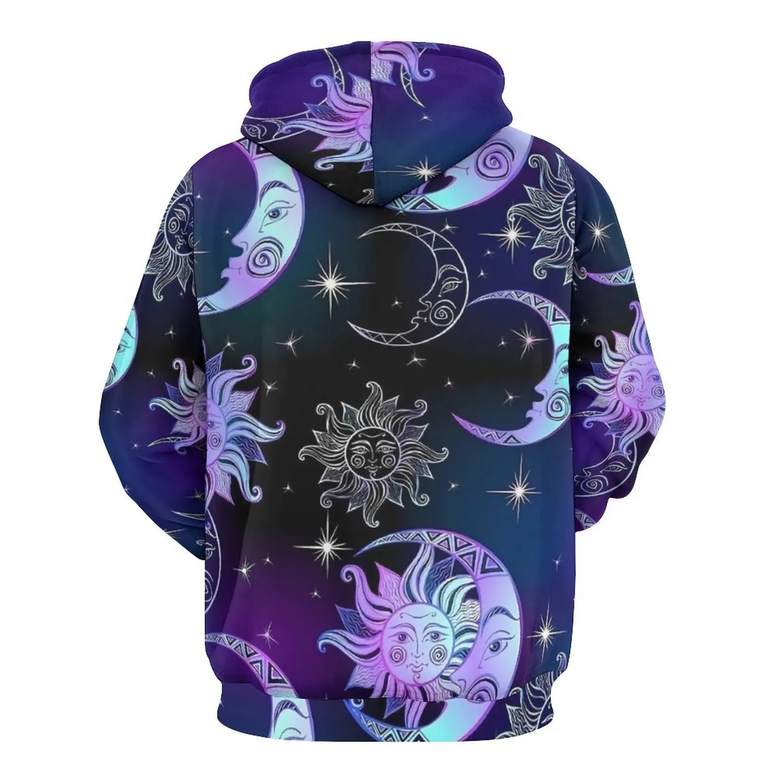 Grillige paarse maan en ster kosmos hoodies Koreaanse mode casual hoodie lange mouw esthetische bedrukte sweatshirts cadeau