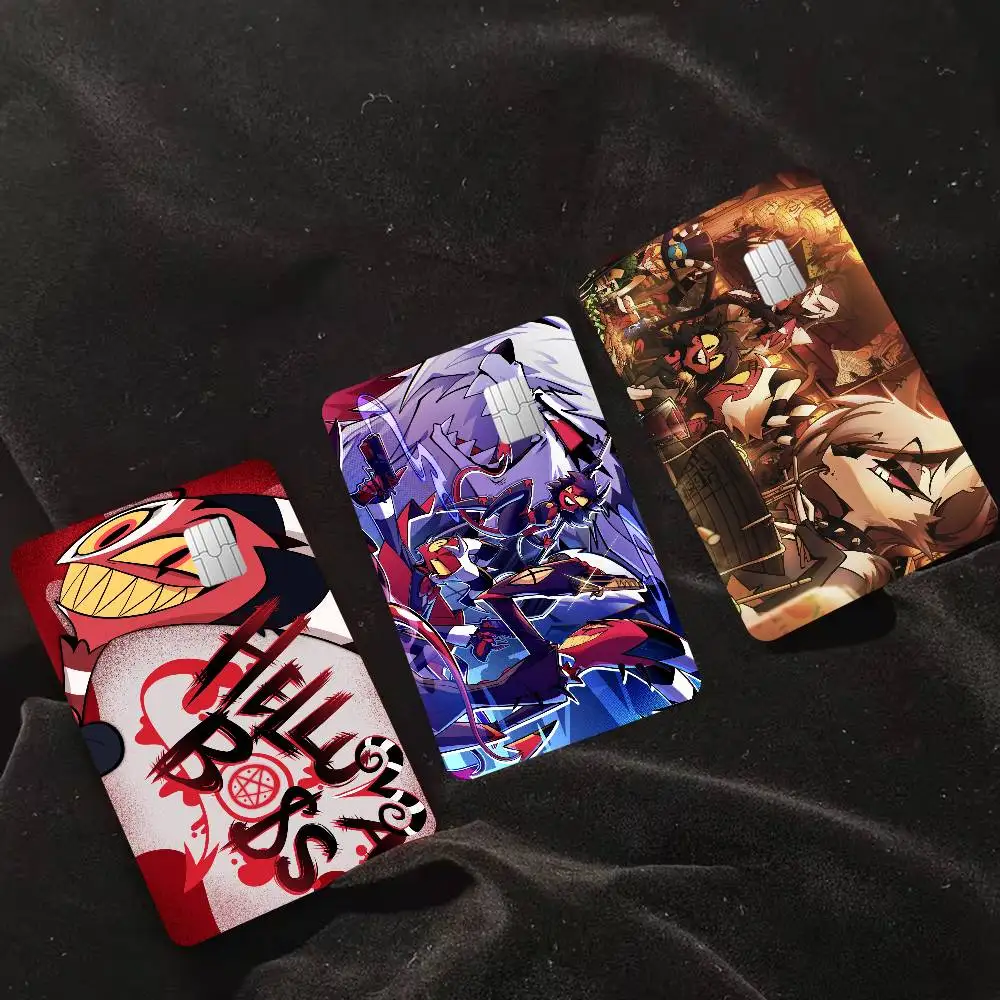 Popular H-Helluva B-Boss Animation Anime Front Cover Film Sticker Skin for Credit Debit Card Small Large Chip