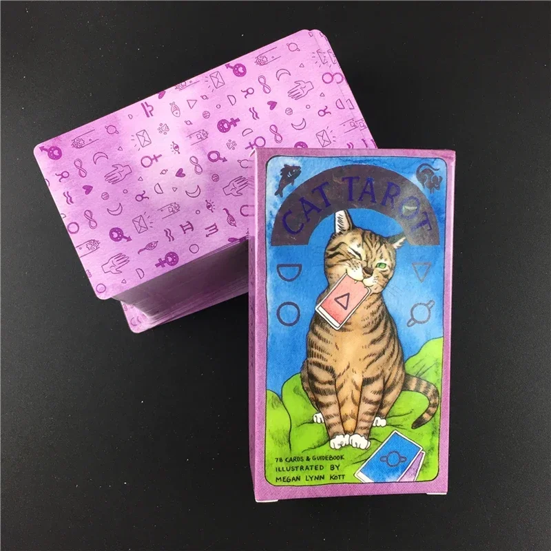 Cat Tarot Cards Magic  Full English Read Fate  Deck Board Game Family Playing Birthday Gift