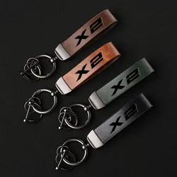 Luxury Genuine Leather Keychain Car Key Ring Holder Jewelry Custom Gift For BMW X2 car Accessories