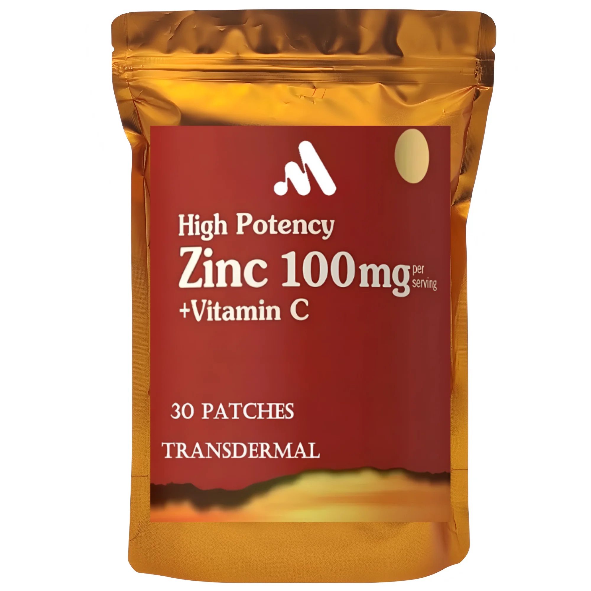 Zinc with Vitamin C Transdermal Patches, Trace Minerals & Probiotics 30 Patches