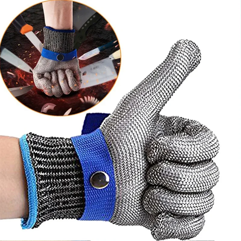 Stainless Steel Anticut Gloves Safety Cut Resistant Hand Protective Metal Glove Meat Mesh For Butcher Wire Knife Proof Cut Glove