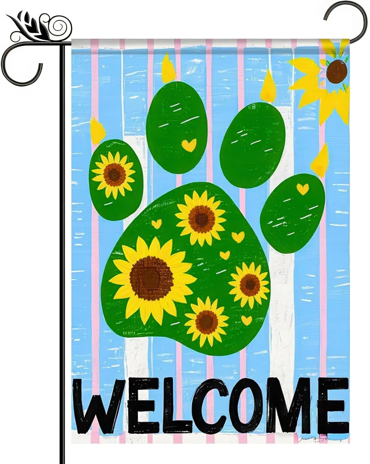 Welcome Spring Garden Flag Dog Claw 12x18 Inch Double Sided Welcome Small Flags For Outside Outdoor Decor Farmhouse Holiday  GGX