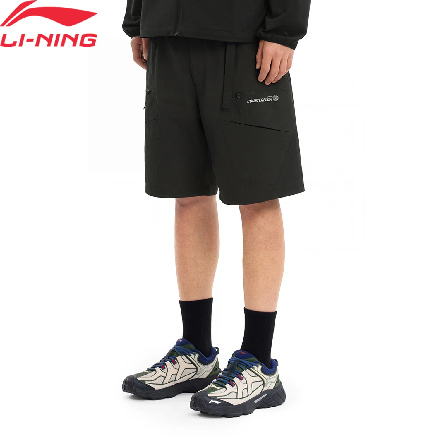 

Мужские уличные шорты Li-Ning LN COOL, 86,7% полиамид, 13,3% эластан, технология LN DRY, свободный крой, стильные, для отдыха, AKSW017