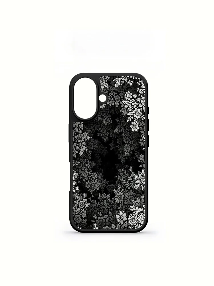 

QX Shadow Flower Texture Phone Case for 16 Women's High Fashion Premium Quality Protective Cover Creative Individualistic