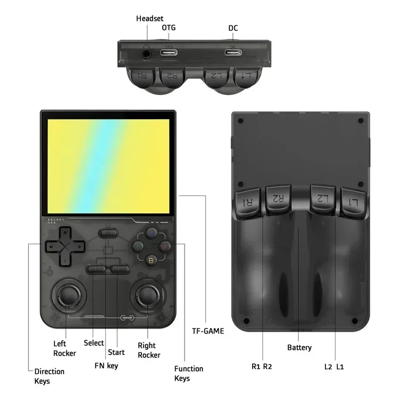 K36 Retro Handheld Video Game Console 3.5Inch IPS Screen Portable Pocket Video Player 64GB Games 30+ Emulators Open System