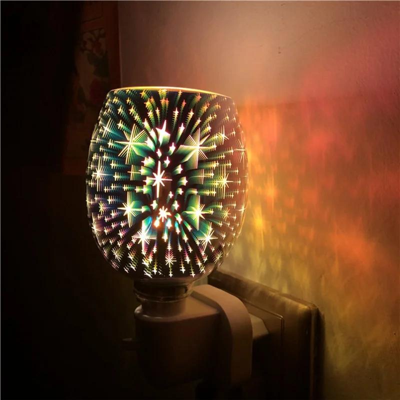 The New Electric Wax Melt Burner 3D Aromatherapy Lamp Night Light Wall-Mounted Plug in Diffuser Decoration UK Plug